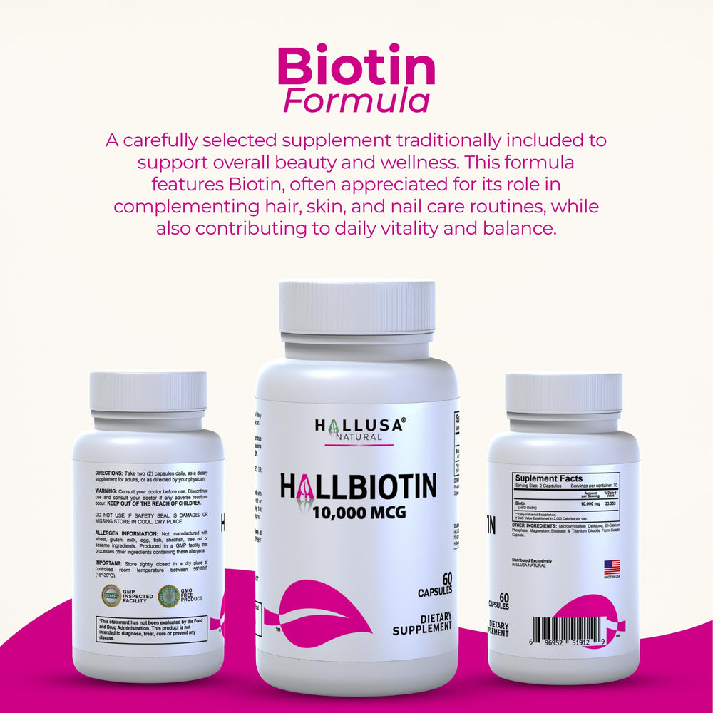 Close-up of Biotin capsules/tablets