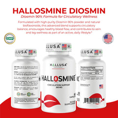 Hallusa logo and product label