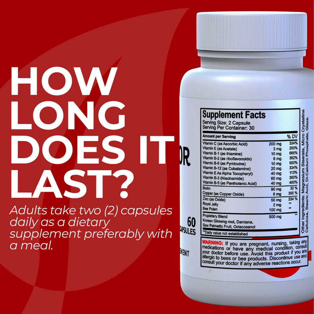 Energy-boosting men's vitamins and minerals supplement