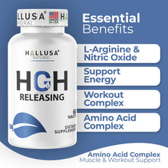 Plant-based formula icon and ingredients for Hallusa supplement