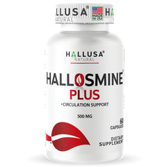 Hallusa Natural Hallosmine Plus 500mg Diosmin bottle with label