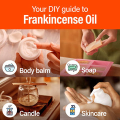 DIY candle and soap making with frankincense essential oil