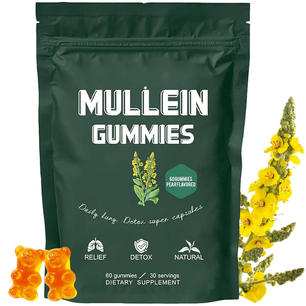 Front view of Hanachi Mullein Gummies pear flavor bottle