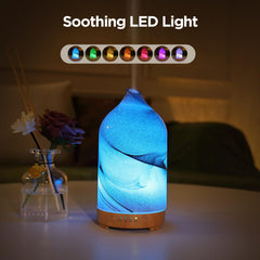 Essential oil diffuser displaying 7 ambient LED night lights
