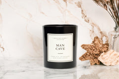 Close-up of candle jar showing vegan soy wax and lead-free wick