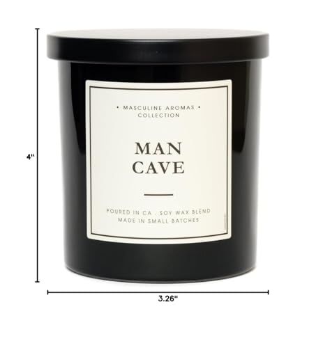 Lit candle in a masculine Man Cave setup