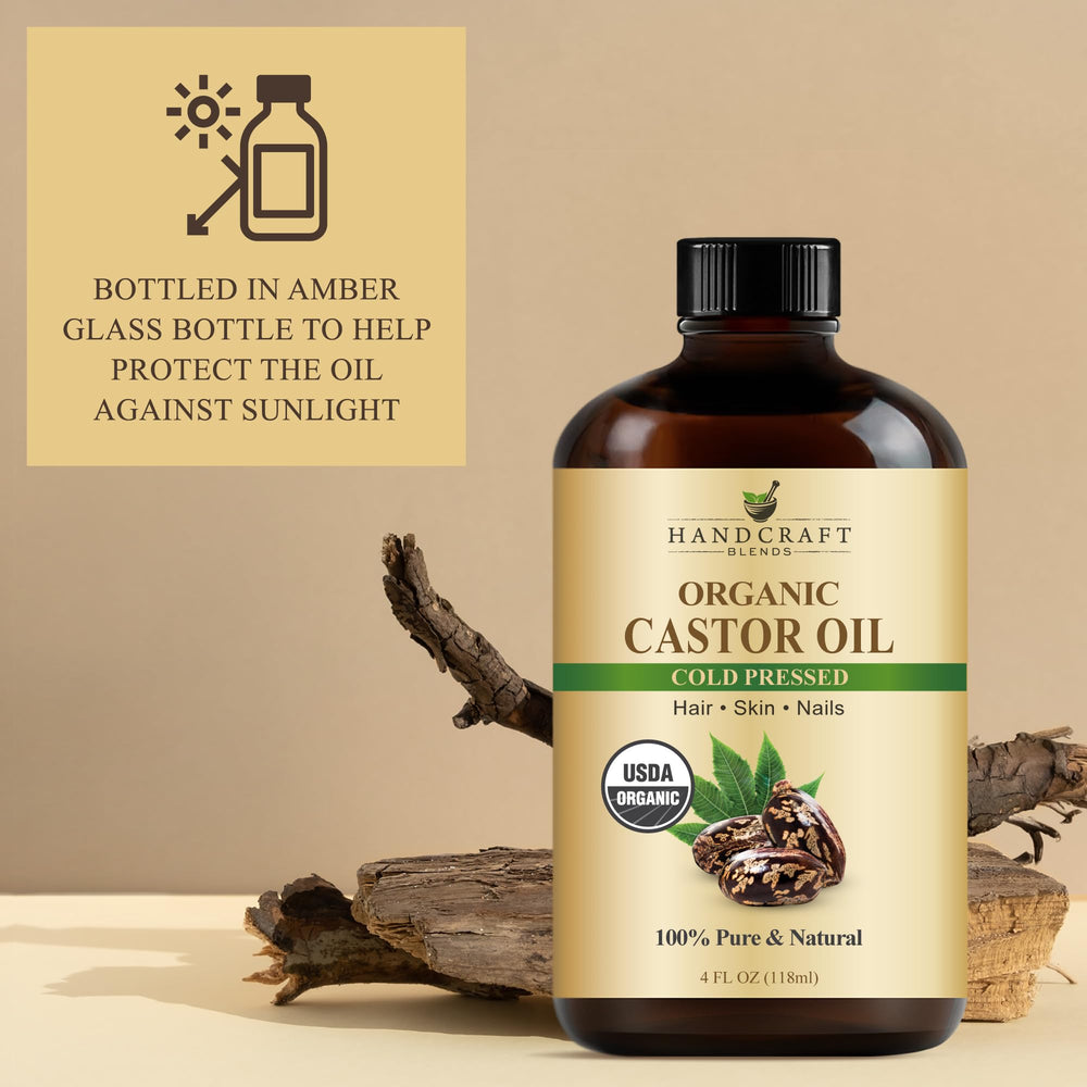 Castor oil used on hair and skin for nourishment
