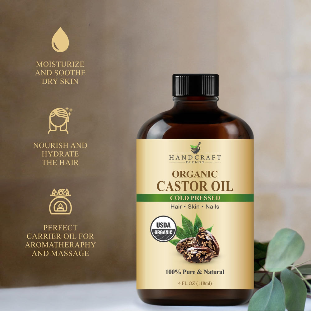 Castor oil applied near eyelashes showing conditioning effect