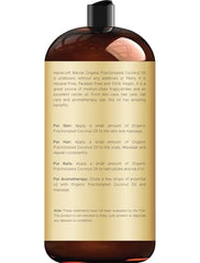 Pouring fractionated coconut oil from bottle