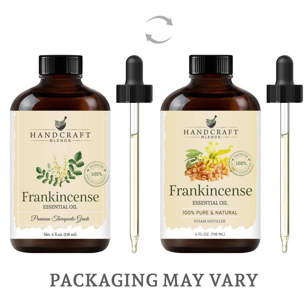 Frankincense essential oil bottle with glass dropper