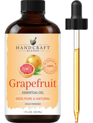 Handcraft Blends Grapefruit Essential Oil in an amber glass bottle