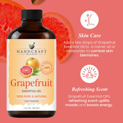 Grapefruit essential oil bottle with Handcraft Blends label
