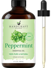4 oz Handcraft Blends Peppermint Essential Oil in amber glass bottle
