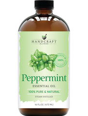 Handcraft Blends Peppermint Essential Oil in glass bottle 16 oz