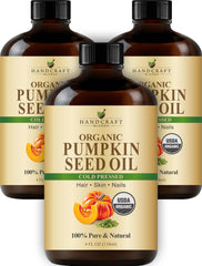Pack of 3 Handcraft Blends Organic Pumpkin Seed Oil bottles - 4 oz each