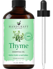 Handcraft Blends Thyme Essential Oil 1 oz in amber glass bottle