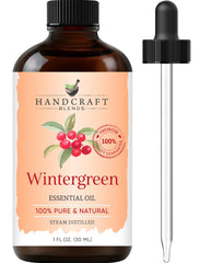 Handcraft Blends Wintergreen Essential Oil 1 oz amber glass bottle