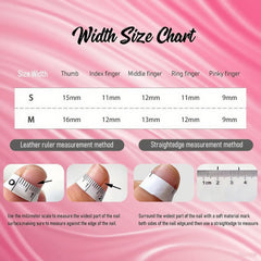 Handmade nail file helps shape tips for a seamless fit.