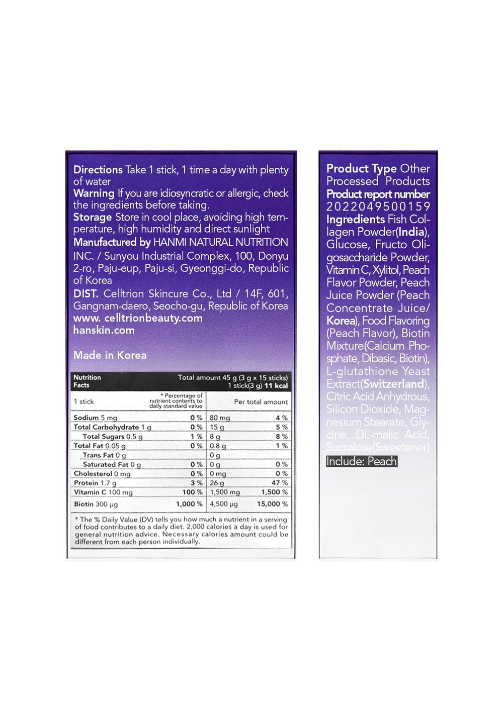 Collagen powder dissolved in water to show serving size and usage