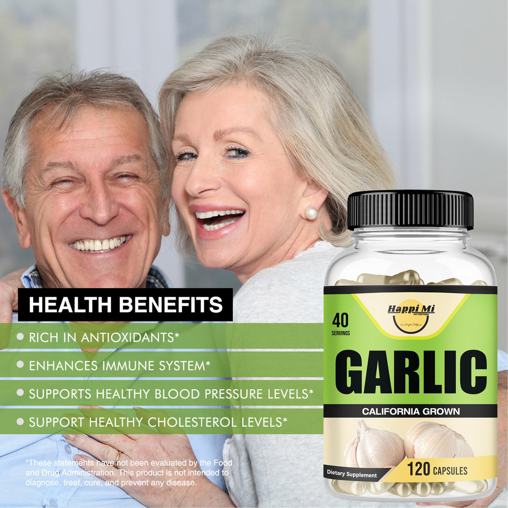 Ingredients panel for Happi Mi Garlic Capsules