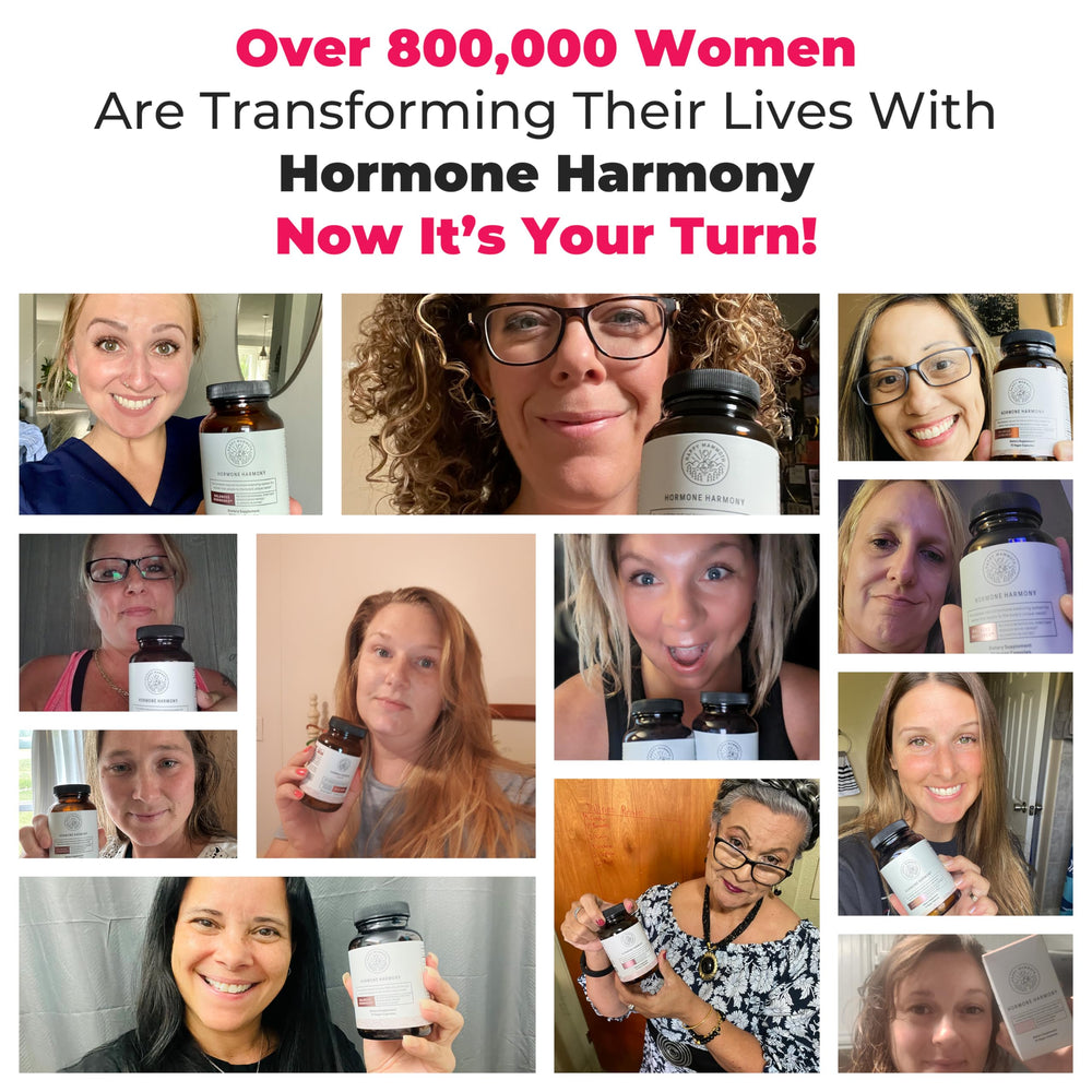 Bottle in hand of Hormone Harmony for convenient wellness support