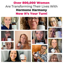 Bottle in hand of Hormone Harmony for convenient wellness support