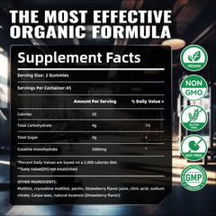 Gummy showing 2.5g creatine monohydrate per piece