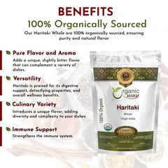 Haritaki Whole product in resealable pouch for easy storage