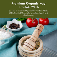 Ready to use Haritaki Whole from Organic Way 8 oz package