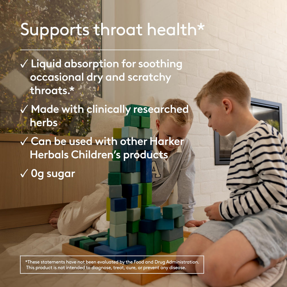 Mint-flavored herbal syrup label with kid-friendly design