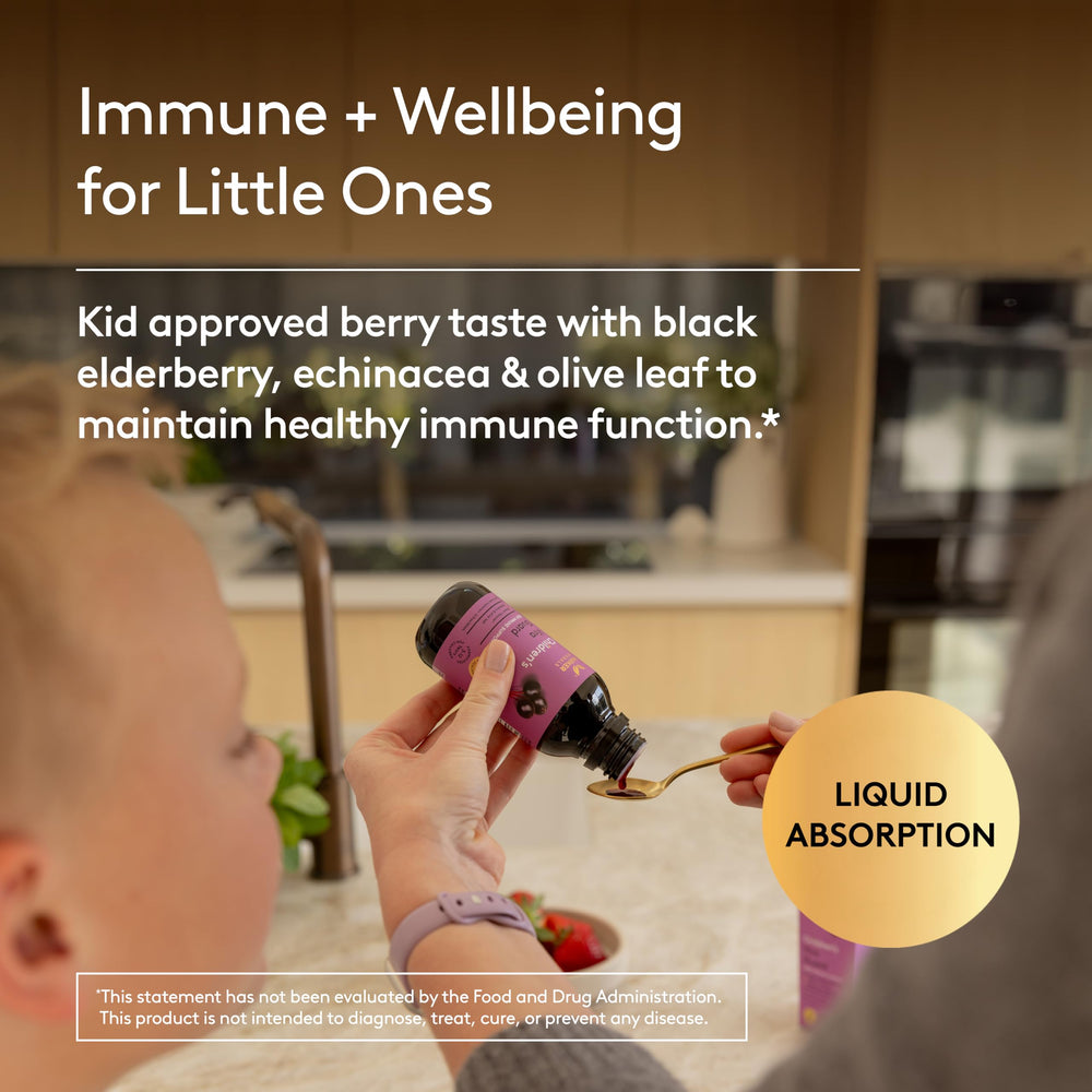 Serving suggestion showing 1 teaspoon dose for kids