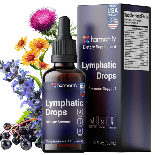 HARMONIFY Lymphatic Drainage Drops bottle on white background