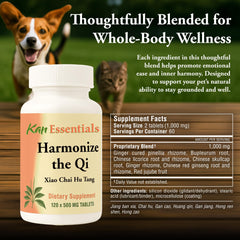 Close-up of the Harmonize the Qi 120 Tabs label