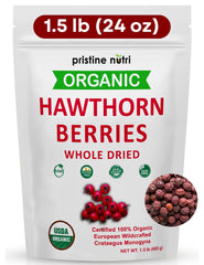 1.5 lb organic hawthorn berries dried bulk in resealable bag