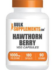 BulkSupplements Hawthorn Berry Capsules 1000mg bottle front view