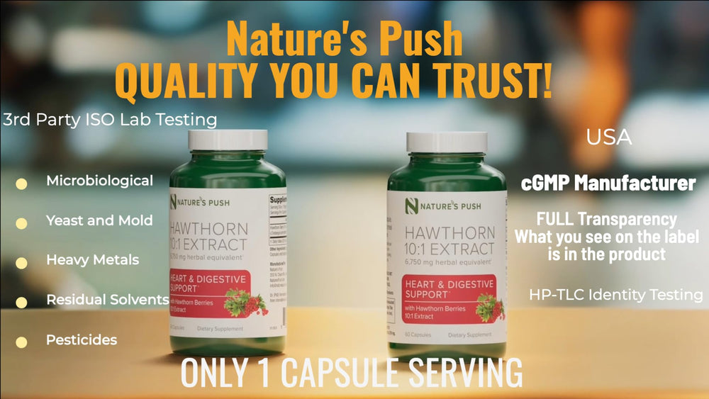 60-count bottle of Hawthorn berry capsules