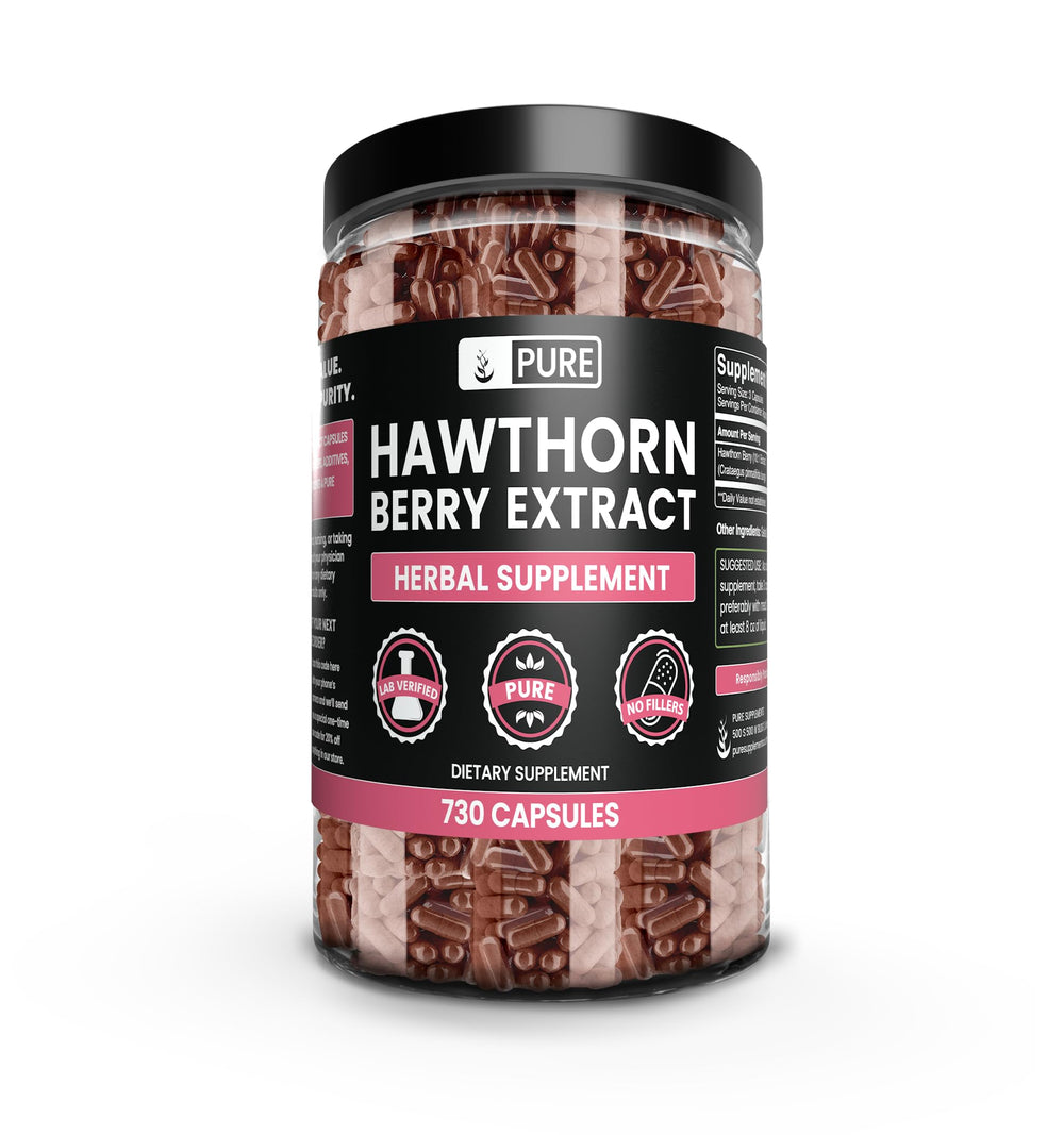 Hawthorn Berry Extract capsules bottle — 730-count