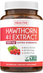 Hawthorn berry extract capsules bottle front view