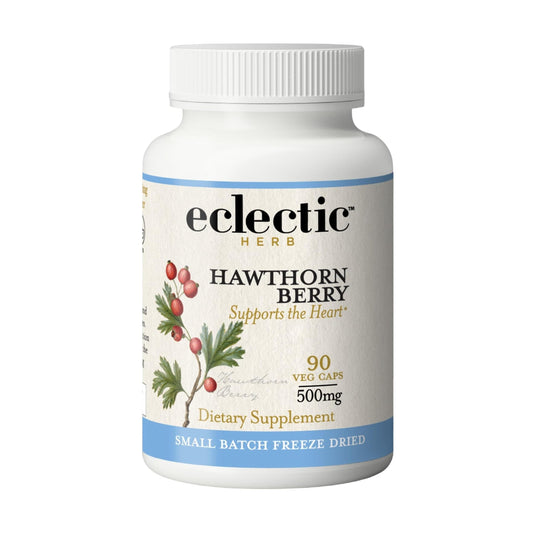 Eclectic Institute Hawthorn Berry capsules bottle - 500 mg each, 90 count