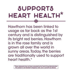 Heart health graphic featuring Hawthorn extract imagery
