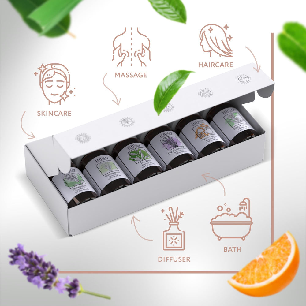 HBNO essential oils diffuser session with lavender for calming diffuser rituals.