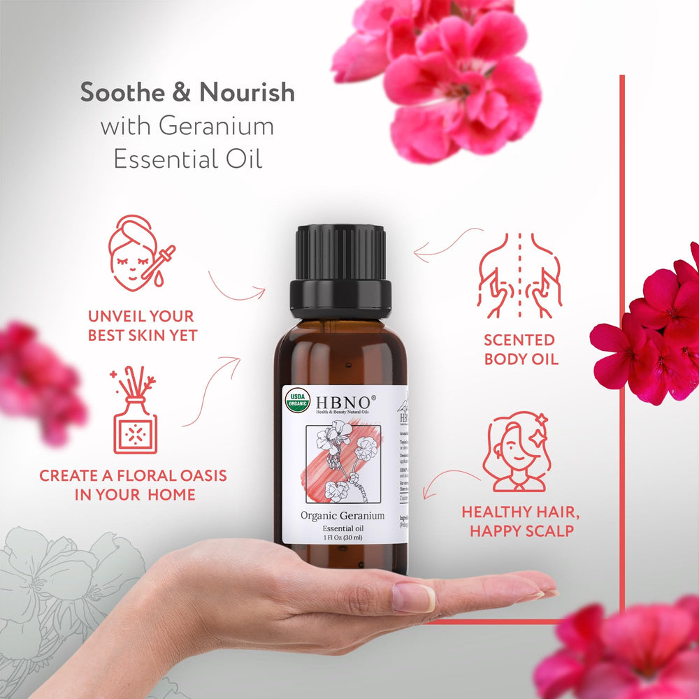 Amber glass bottle packaging for HBNO Geranium Oil