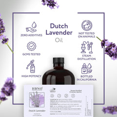 HBNO Lavender Dutch Oil 32 oz glass bottle with lavender flowers