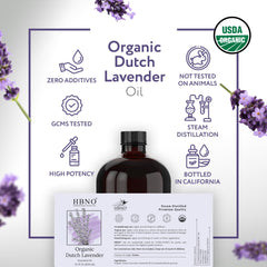 HBNO Organic Lavender Dutch Oil ingredients panel