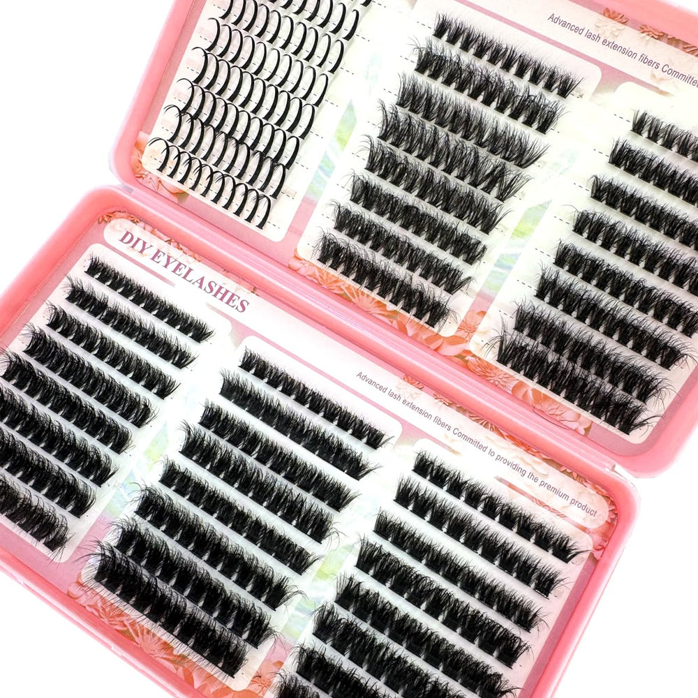 HBZGTLAD thick fluffy lash clusters deliver dramatic length and defined tips.
