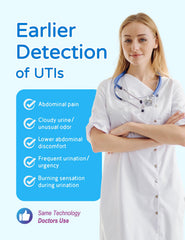 Nitrite and leukocyte indicators on UTI test strip