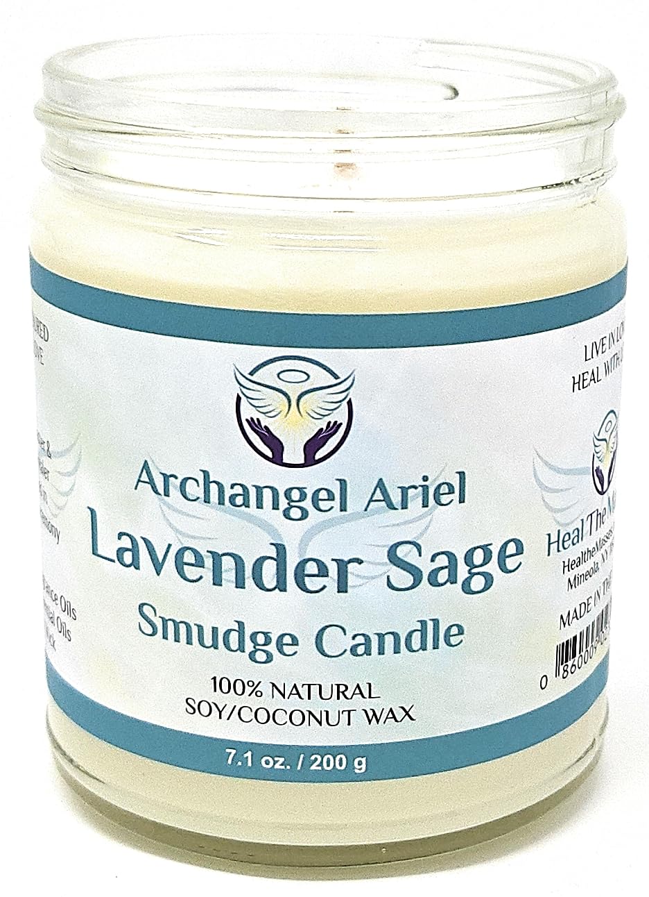 7 oz white sage candle for chakra healing and energy cleansing