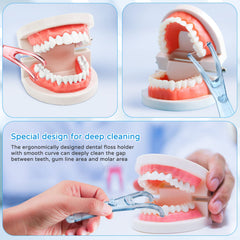 Close-up of ergonomic floss holder handle