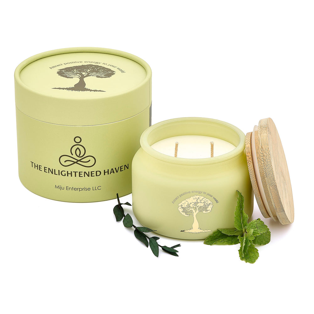 Healing candle ready for gifting with simple, elegant packaging.