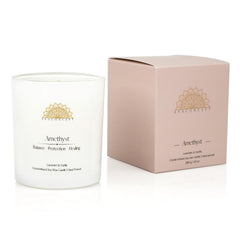 Lemongrass and Litchi fragrance with Citrine in a crystal candle.